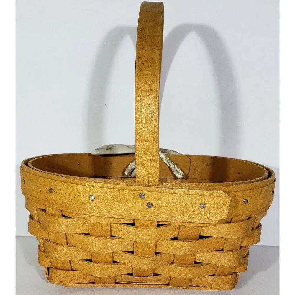 1999 Longaberger Horizon Of Hope Basket Set W/ Liner Protector Lid Tie On